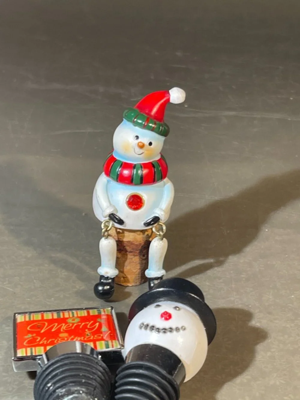 Set of 3 Christmas Wine Bottle Stoppers (inv#2004)